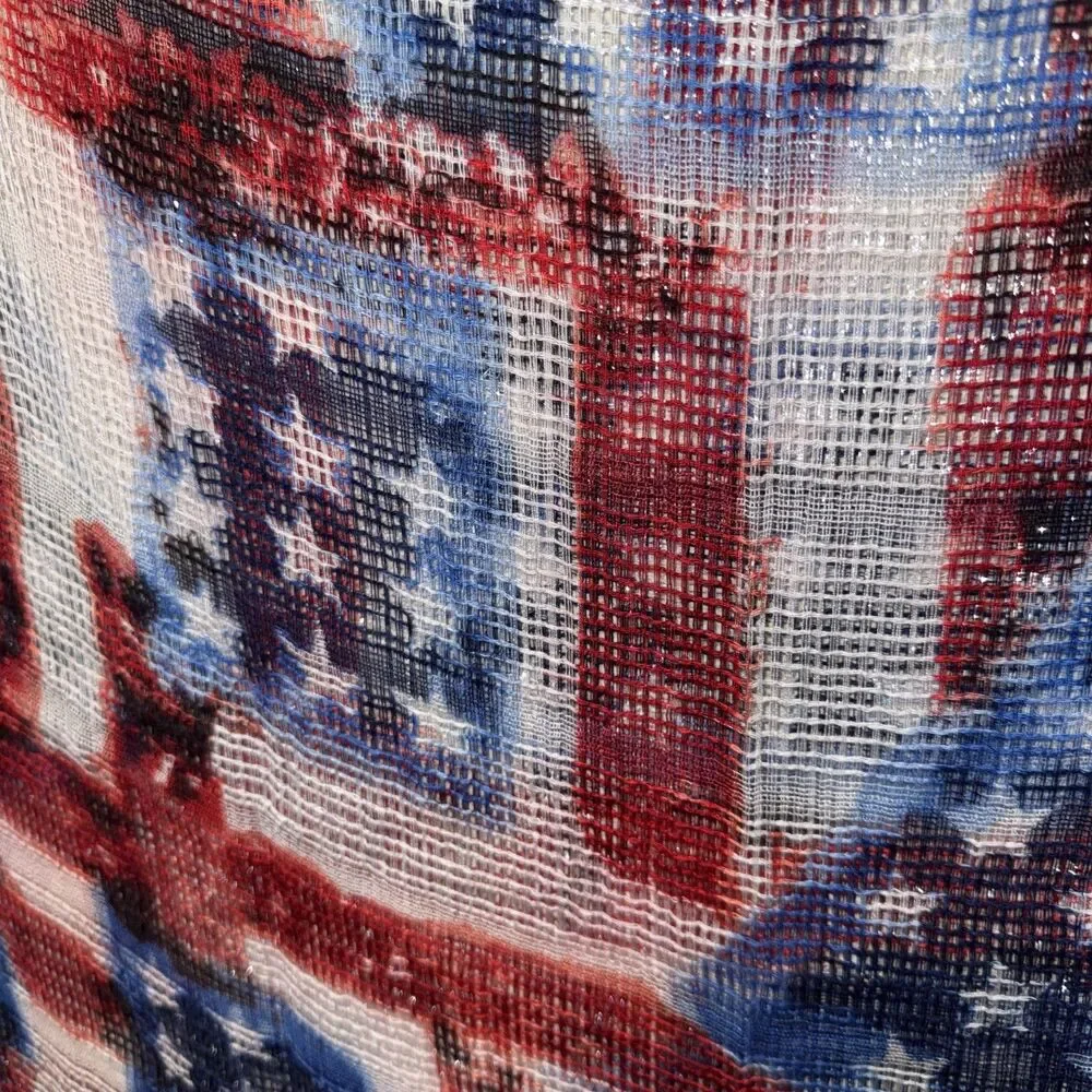 Rare Collection 18 American Flag Scarf Wrap Large Shimmer Patriotic 250th Vote